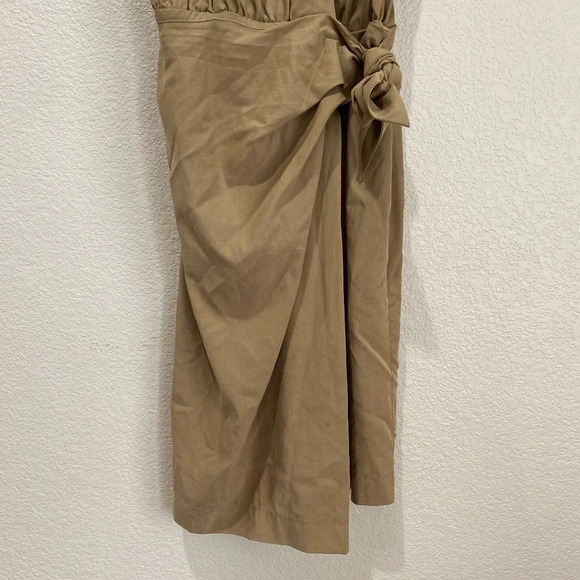 NANUSHKA Venus Wrap Front Mini Dress Solar Beige Size Medium - Picture 9 of 15